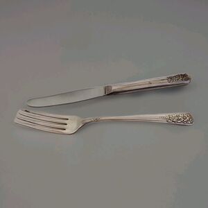 Vintage silverplate Silverbelle Fork Stainless Knife Set